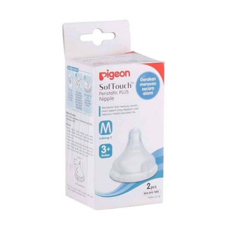RB22 [ ORIGINAL 100 % ] Pigeon Peristaltic Plus Nipple M/L/LL/LLL for Wide Neck Bottle