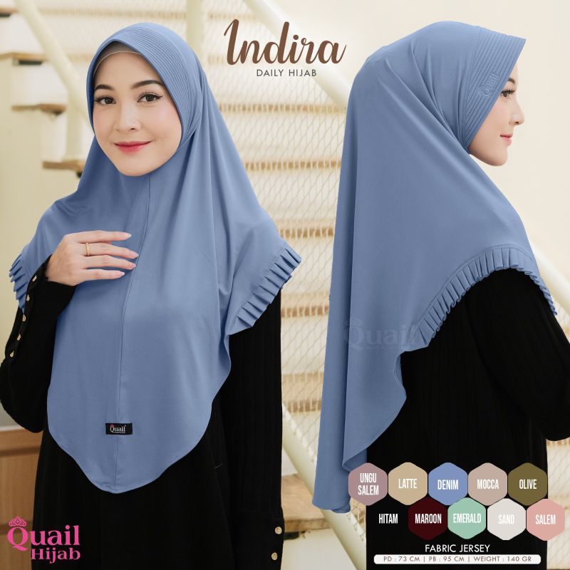 INDIRA DAILY HIJAB QUAIL ORIGINAL | JILBAB DENIM | JILBAB JERSEY PAD BUSA | JILBAB JEMPUT SEKOLAH | 