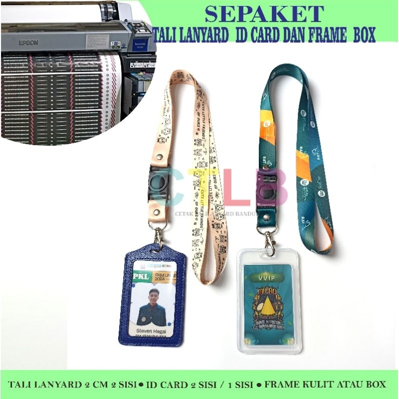 SEPAKET PROMO TALI LANYARD, ID CARD DAN CASING KULIT ATAU BOX /SATU SET LANYARD ID CARD CUSTOM /SEPA