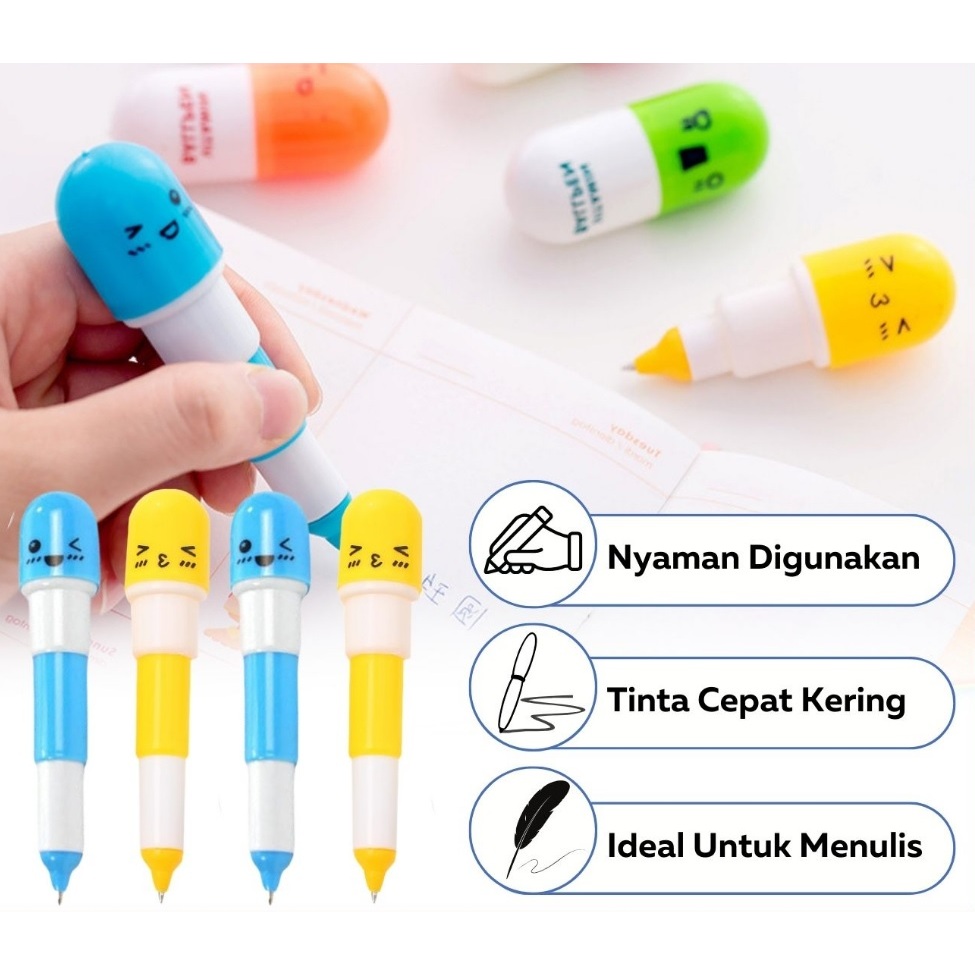 

Pulpen Kapsul Vitamin Pena Vitamin Unik Vitamin Ballpen Pena Lucu Souvenir