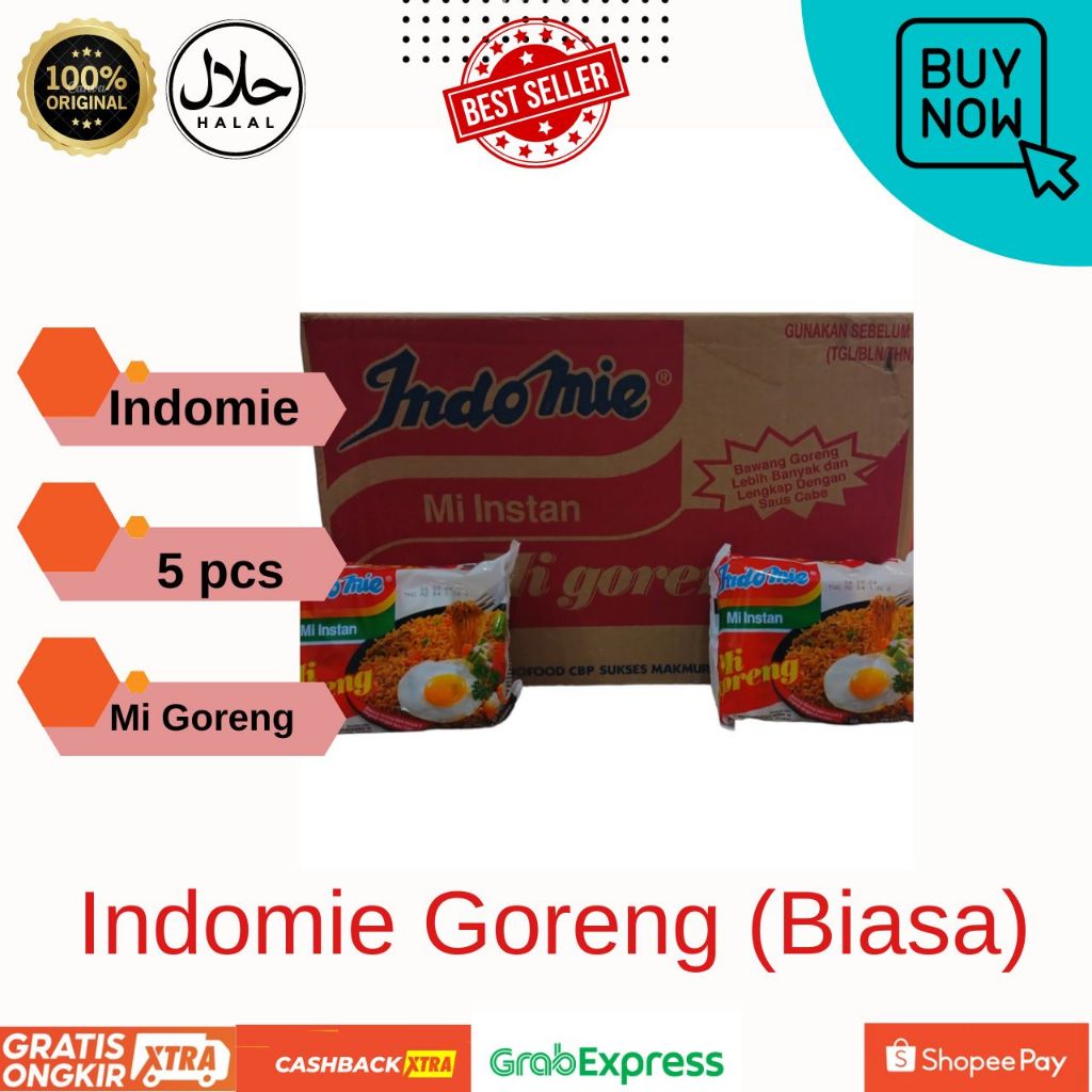 

Paket bundling Indomie Goreng isi 5pcs / Mie Instan