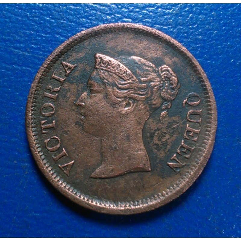 Koin East India Company 1/4 Cent Victoria 1845