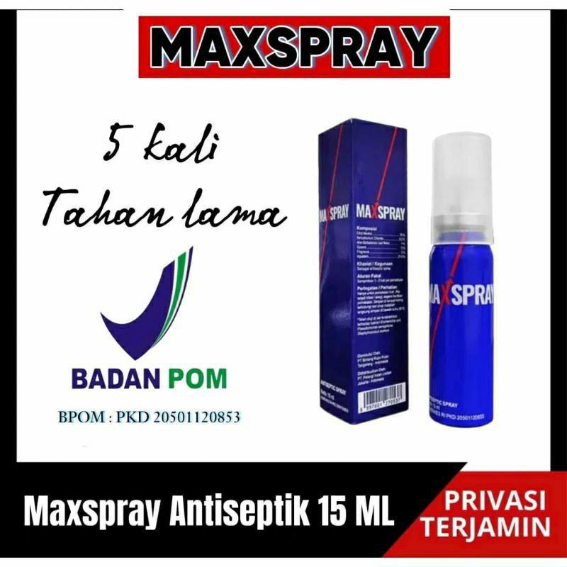 NEW MAXSPRAY  ANTISEPTIK SPRAY 15ML BPOM - MAXSPRAY ORIGINAL TAHAN LAMA