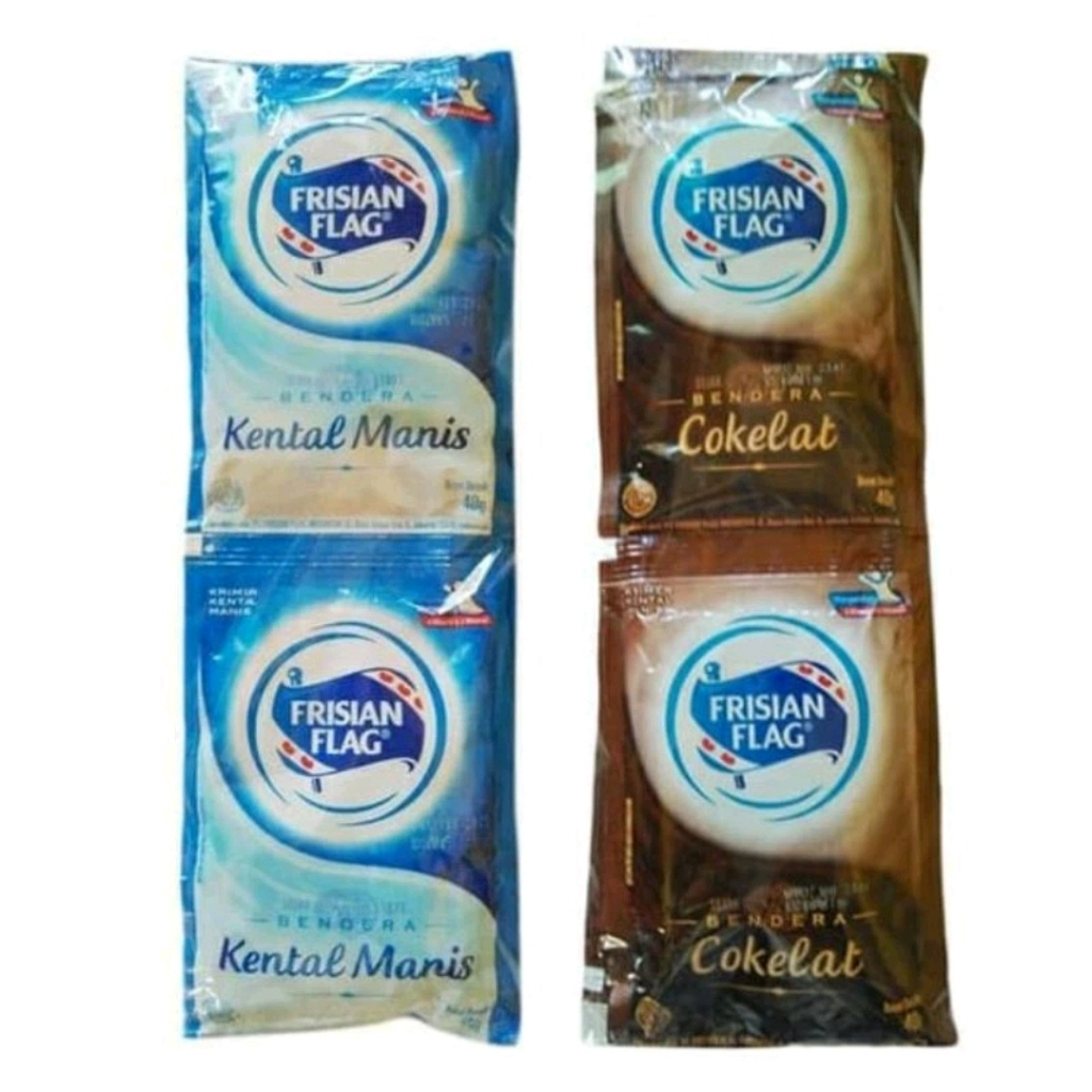 

Frisian Flag susu rasa kental manis dan coklat 40 gr isi 6 pcs