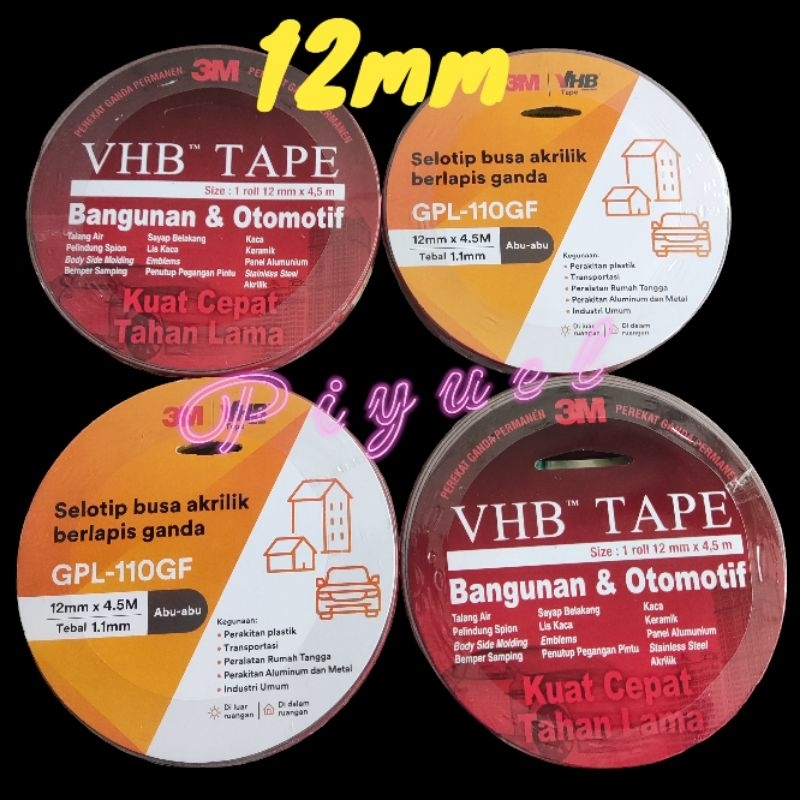 

Isolasi 1.2cm bolak balik / vhb tape / double tape 3M