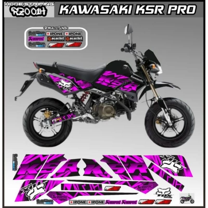 (bisa cod) striping stiker lis body decal kawasaki ksr pro semi ful body non abs