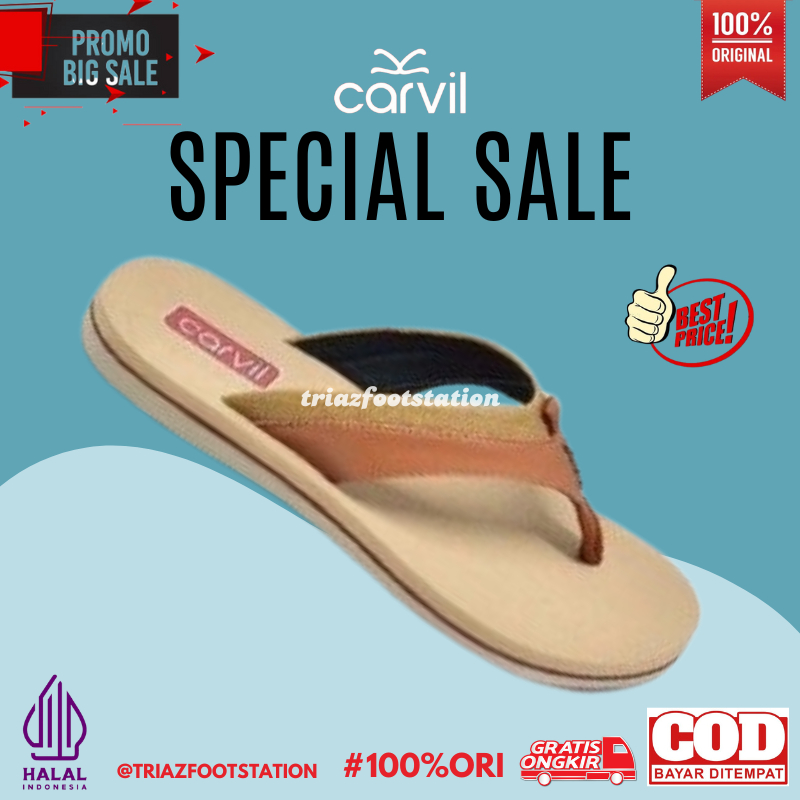 Sandal Pria CARVIL Rinno - M | Sandal Jepit Pria Sandal Kasual Pria Sandal Carvil Pria  | Carvil Ori
