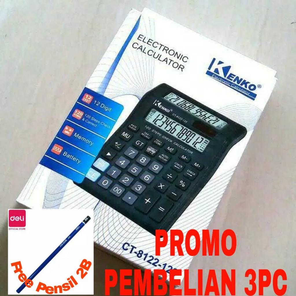 

Kalkulator KENKO CT-8122 2 Layar Auto Replay 12 Digit CT 8122 ALAT MENGHITUNG KALKULATOR