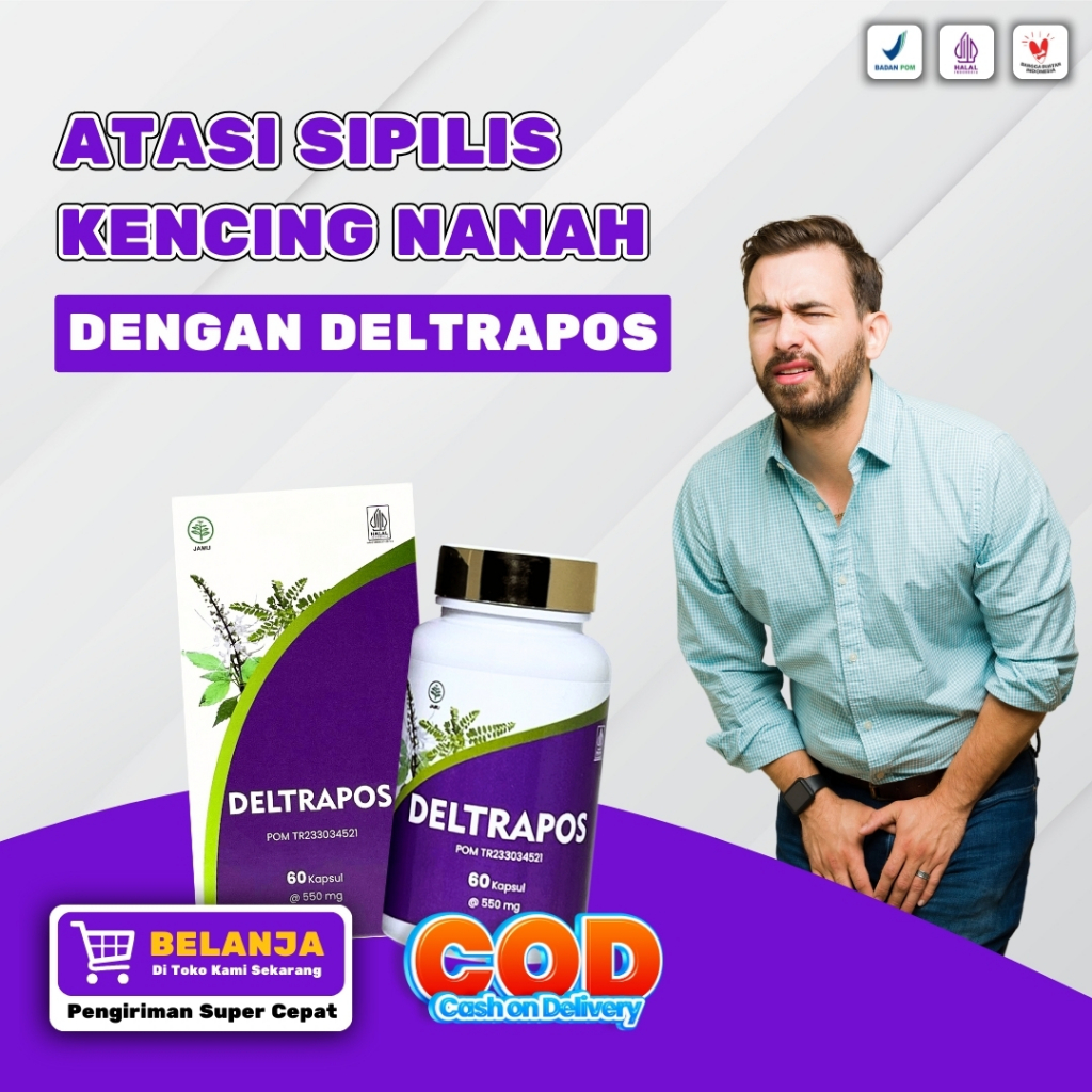 Obat Nyeri Penis Sampe Pipispun keluar Nanah Deltrapos Isi 60 Kapsul Asli Herbal