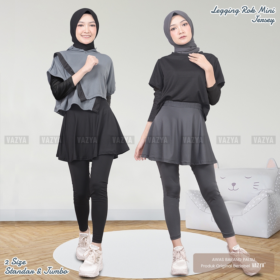 Legging Rok Sporty Mini Jersey / Outfit Olahraga / Outfit Olahraga Hijab / Outfit Olahraga Wanita / 