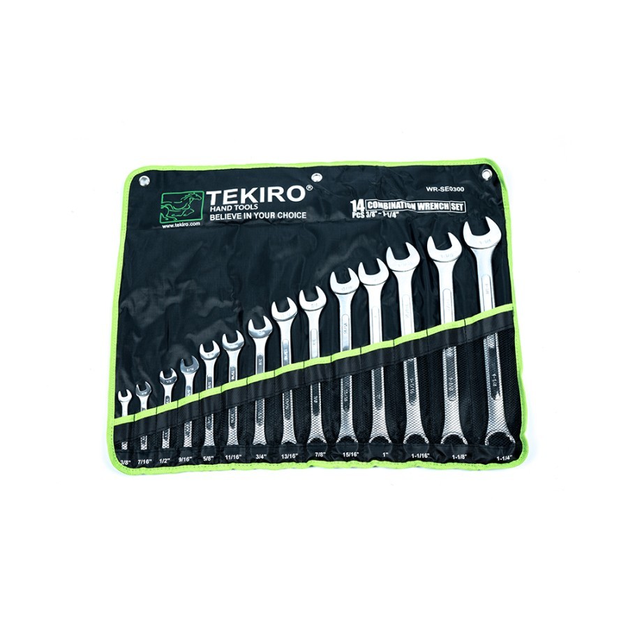 TEKIRO KUNCI RING PAS SET 3/8" - 1 - 1/4" SAE 14 PCS ORIGINAL 100%/ RING PAS SET