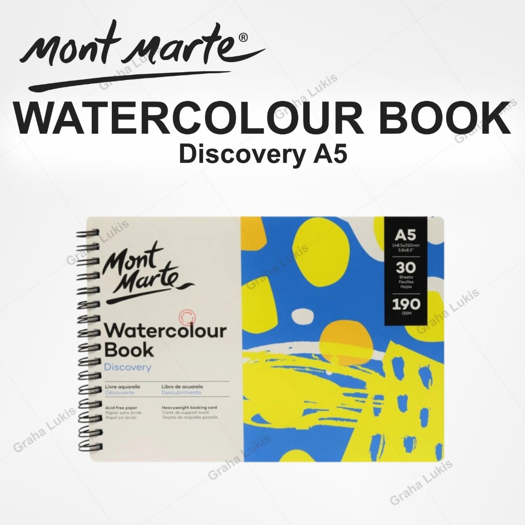 

Mont Marte Watercolour Book 190gsm A5 30 Sheet