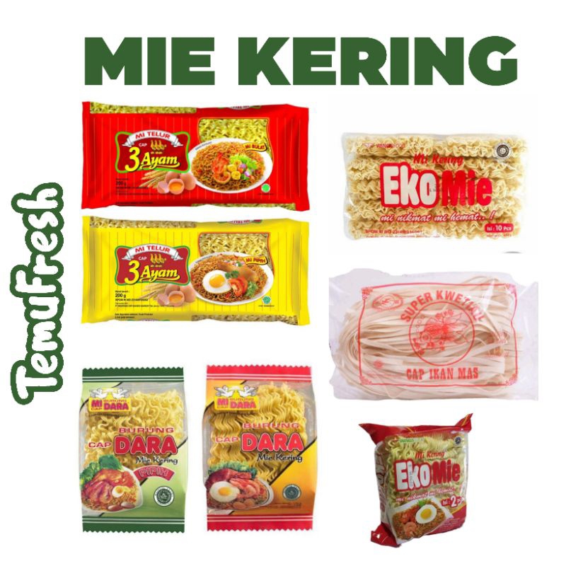 

MIE KERING & TELUR CAP BURUNG DARA 3 AYAM EKOMIE & KWETIAU - Mi Kering Pipih Bulat - TemuPawon