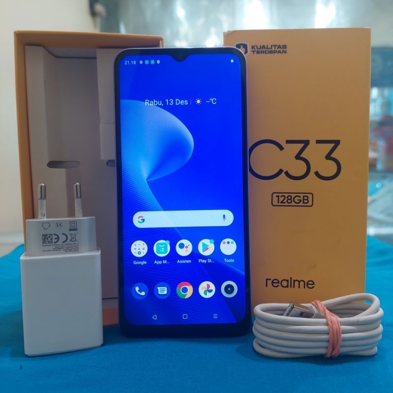 Realme C33 ram 4+4/128gb prosesor powerful unisoc T612 ( second )