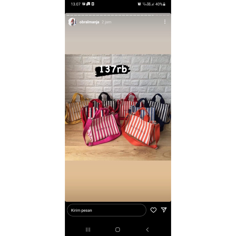 Tas Wanita MJ Stripe