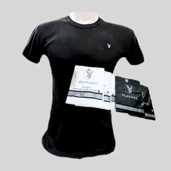 Playboy Kaos Dalam Pria Oblong Body Fit Hitam