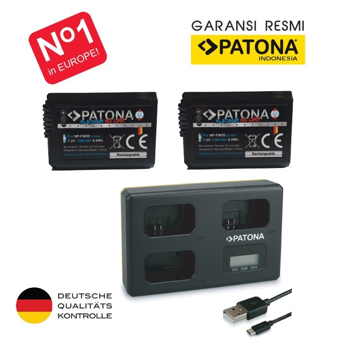 PATONA Battery Baterai Charger FOR Sony NP-FW50 NPFW50 FW50 Sony Alpha A7 A7R A7S A7ii A7Rii A7Sii A