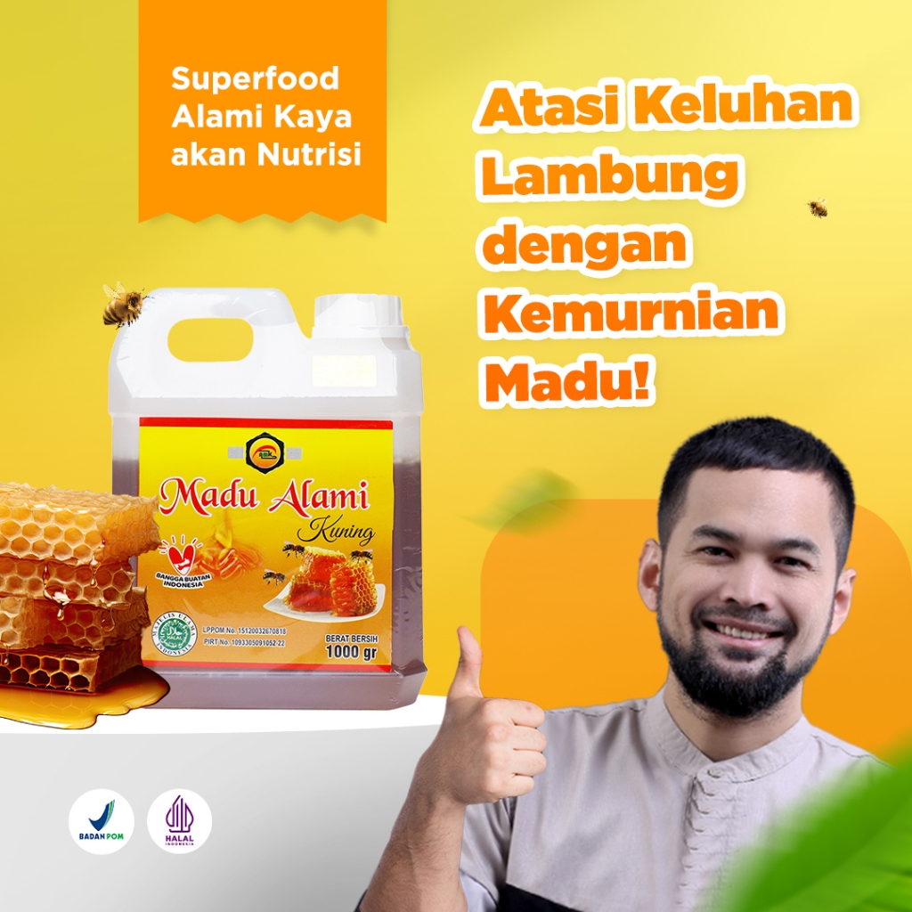 

Madu Kuning Alami Madu AMK 1kg dan 500gr