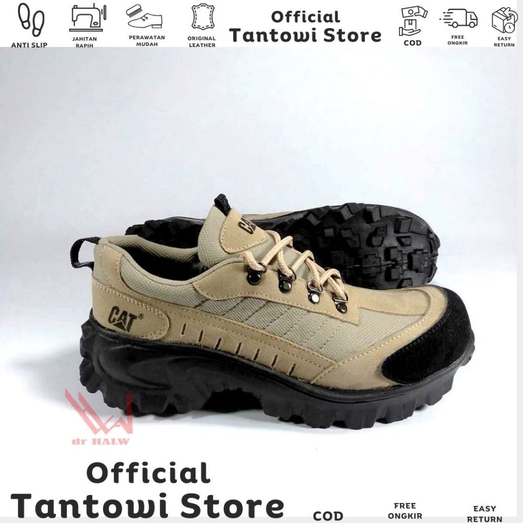 Sepatu Pria Caterpillar Safety Pria Boots Ujung Besi Original Septi Kerja Proyek Lapangan