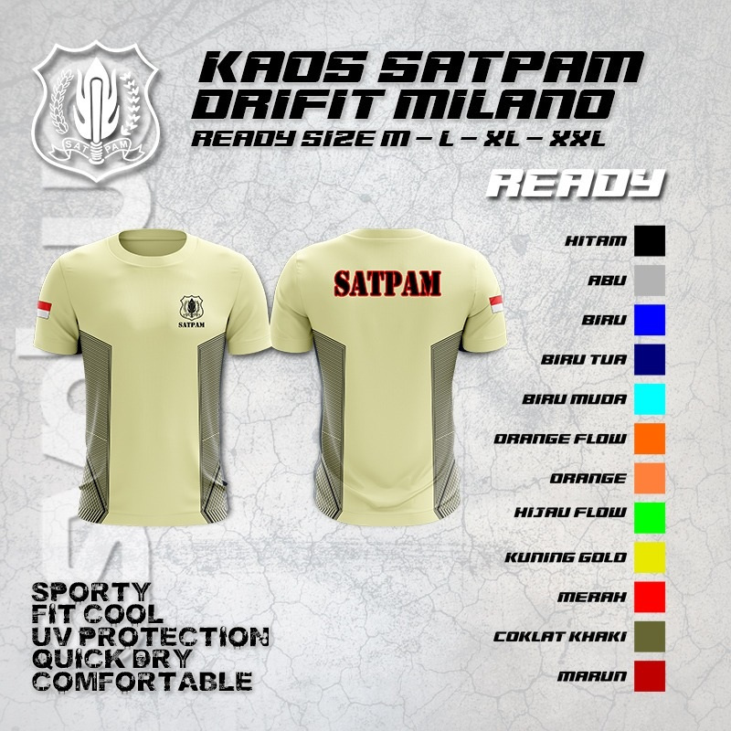 Kaos Satpam Securtiy Dryfit  / Kaos Security  Bahan Dryfit Milano / Kaos Security Satpam Terbaru