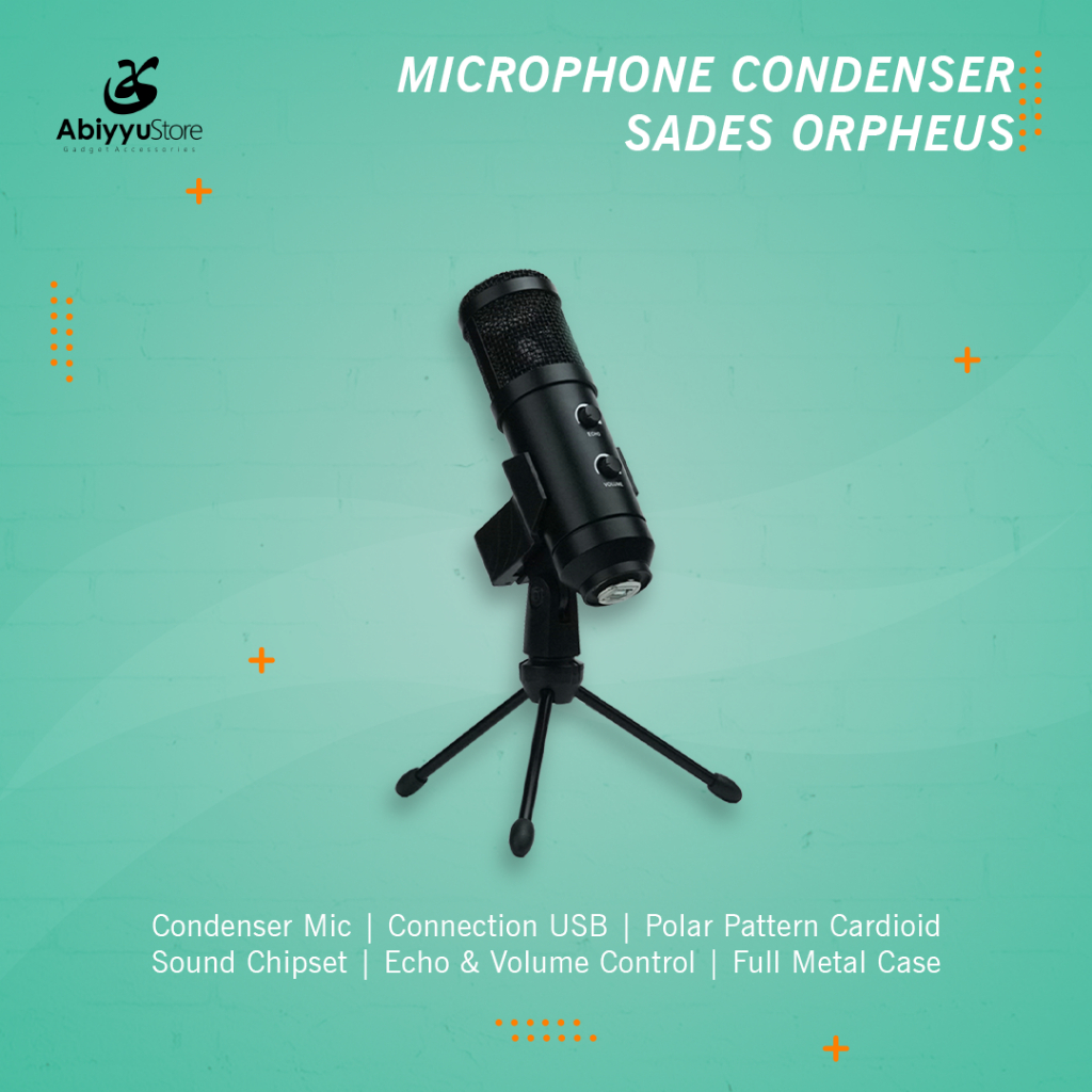 Microphone Condenser Sades Orpheus Mic USB Komputer PC Laptop