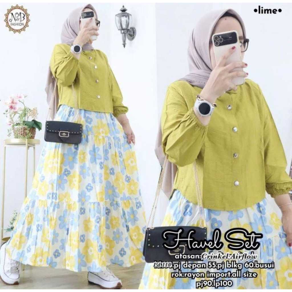 Setelan Rok Wanita Kekinian/Setelan Rok Wanita Crinkle termurah