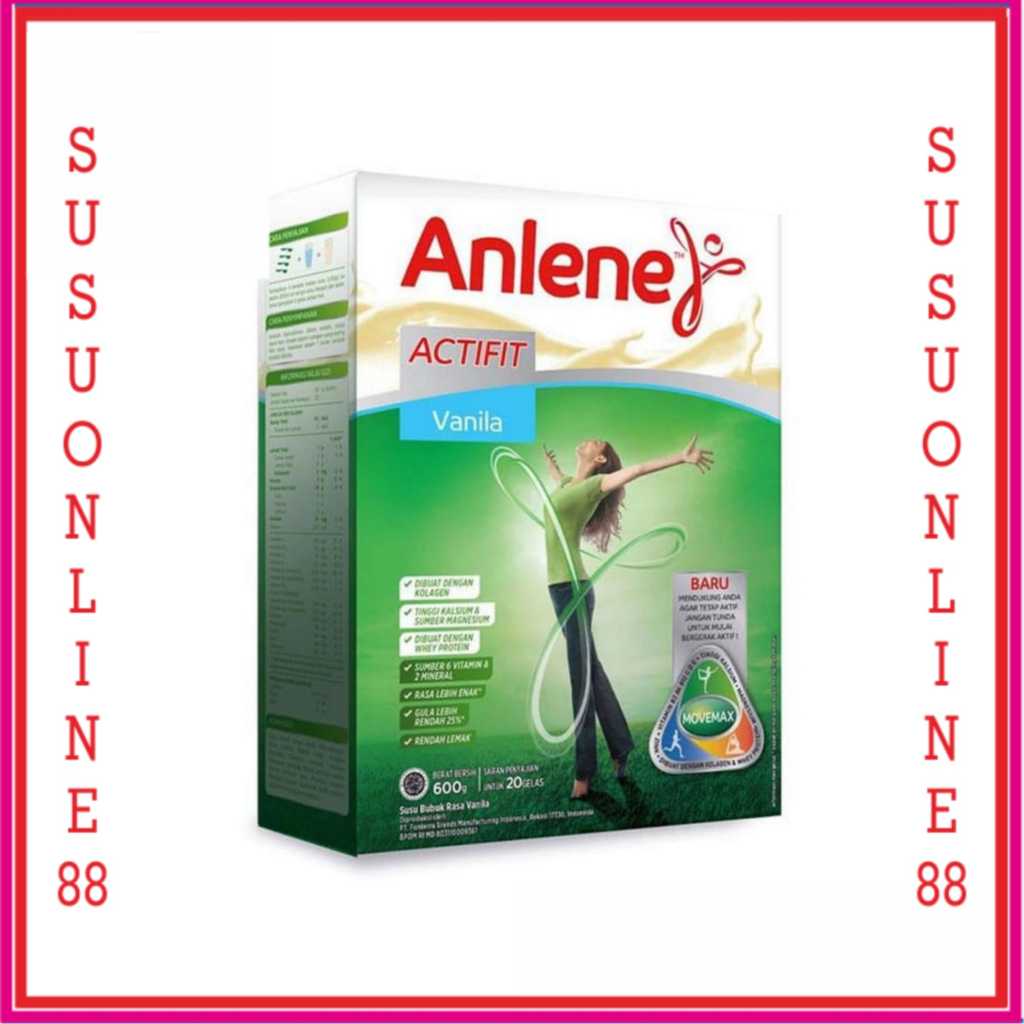 

ANLENE ACTIFIT VANILA 590 GRAM SUSU