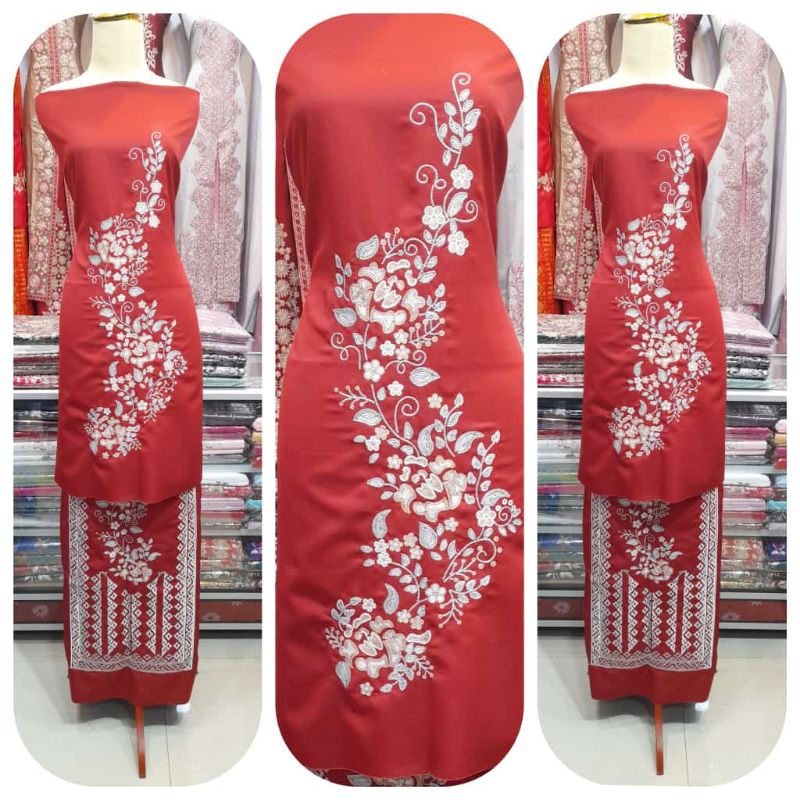 Setelan Baju Kurung Bordir Sumbar
