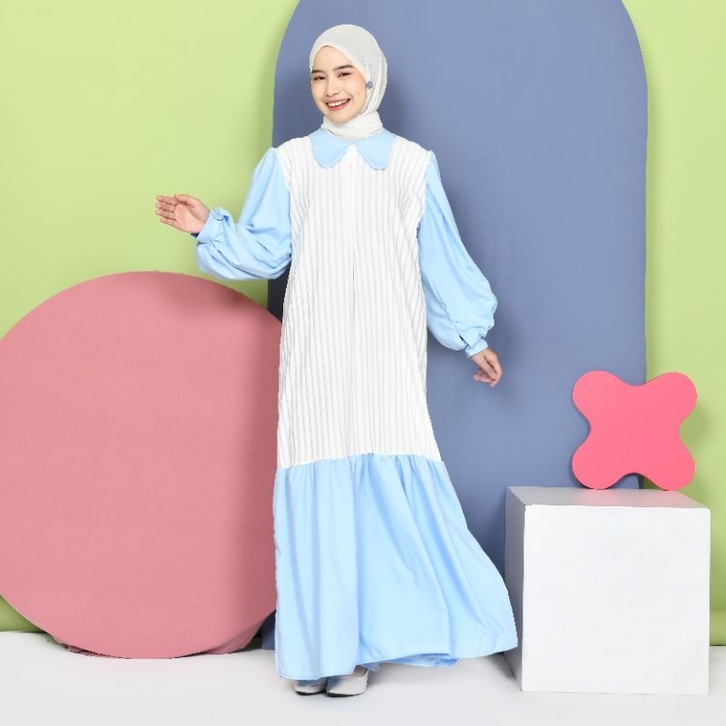 Maoutfit - Jinny Collar Dress |Dress Korea | Dress Kekinian | Dress Remaja Terbaru | Dress Lengan Ba