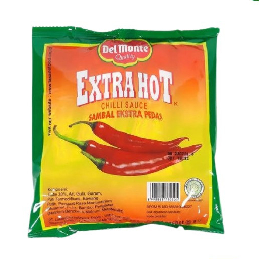 

DELMONTE Extra Hot Chili Sauce (Sambal extra pedas) 192gr 24pcs @8gr