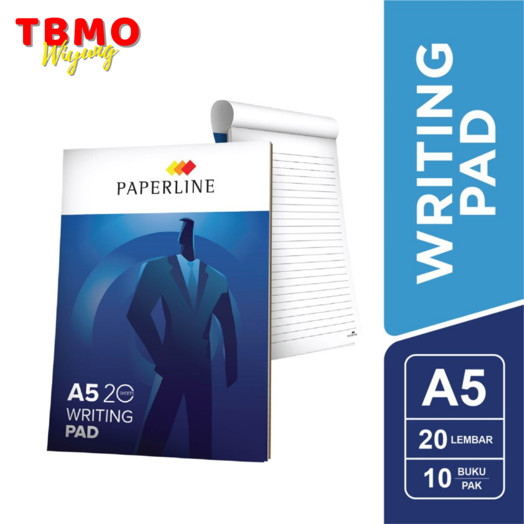 

TBMO Paperline Writing Pad / Note Pad A5 Isi 20 Lembar Per Pack isi 10