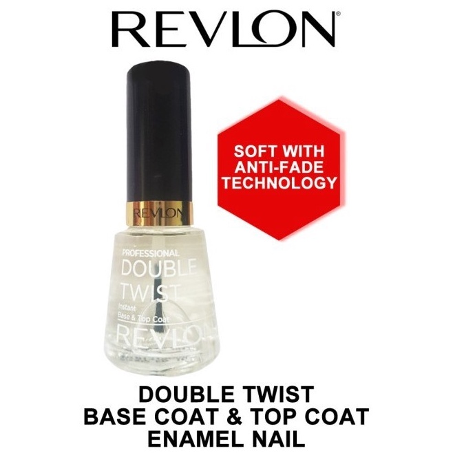 ART M82V Revlon Double Twist Instan Base Coat Top Coat Cat Kuku Kuteks Bening Kutek Bening