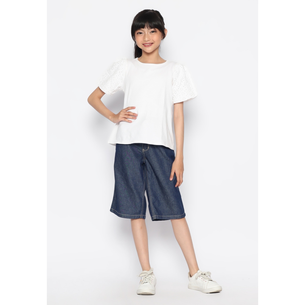 Celana Pendek Anak Perempuan Jeans Raw Blue - CHEERS