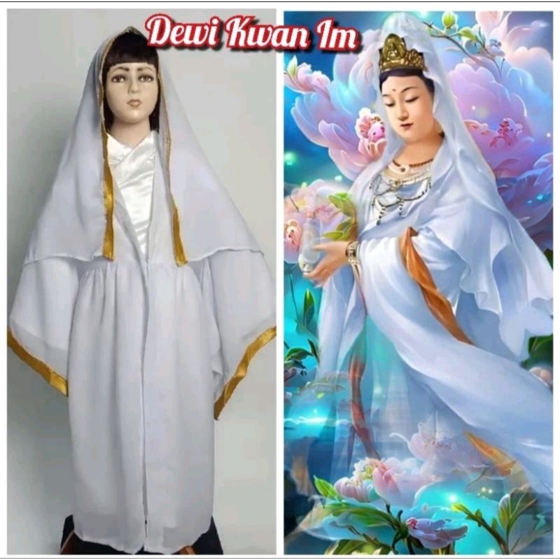 Kostum Cosplay Keagamaan Dewi Kwan Im Guan Yin Anak Film Kera Sakti