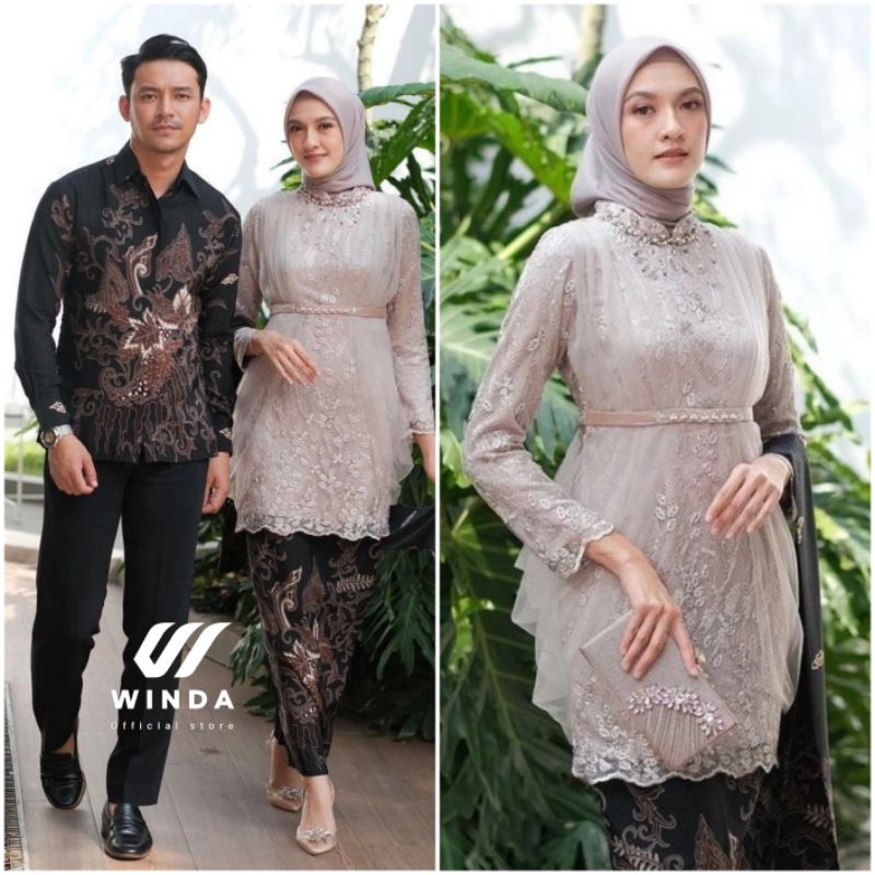 Kebaya Couple Modern Kebaya Lamaran Wisuda Tunangan Batik Brukat Baju Couple Kondangan Terbaru 2022