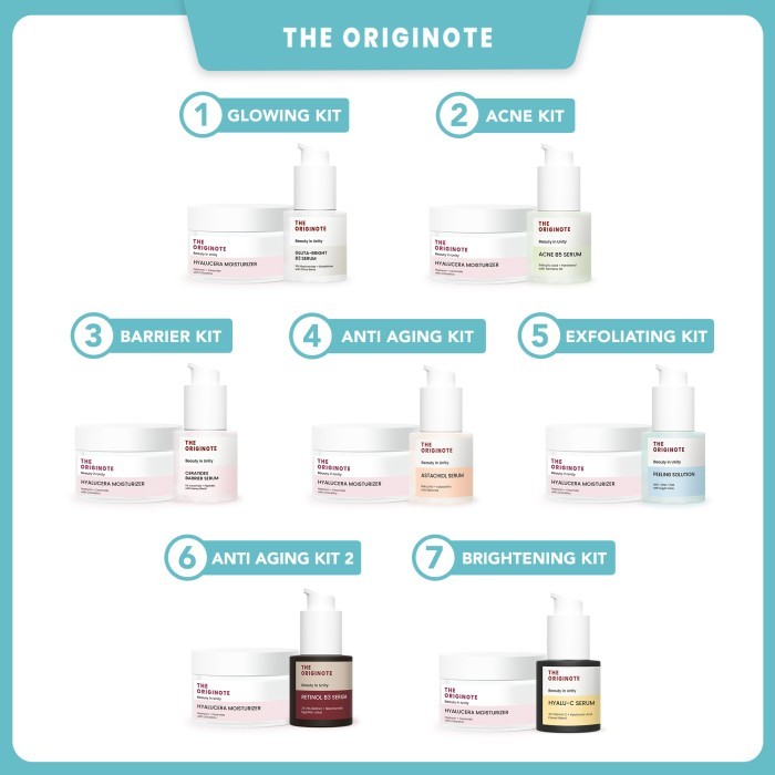 (Paket Bundling) The Originote 2in1 Paket Skincare Moisturizer Serum | ACNE KIT, GLOWING KIT, BARRIE