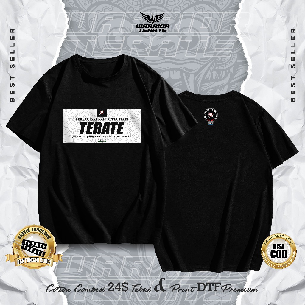 KAOS SH TERATE COTTON COMBED 24S (TEBAL & ADEM) - BISA COD BAYAR DITEMPAT - KAOS PSHT TERBARU WARRIO