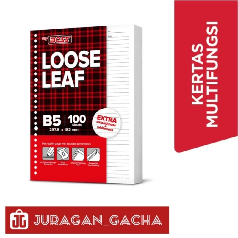 

BigBoss Loose Leaf B5 100 Lembar Bergaris - JG