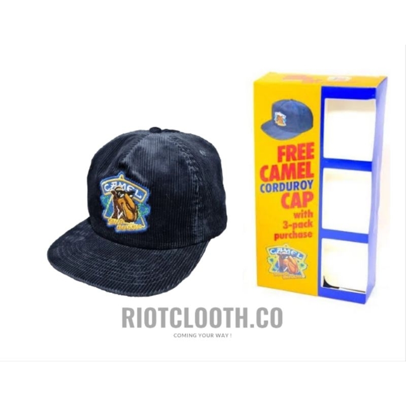 TOPI / HAT CAMEL CIGGARETTE SMOOTH CHARACTER CORDUROY VINTAGE