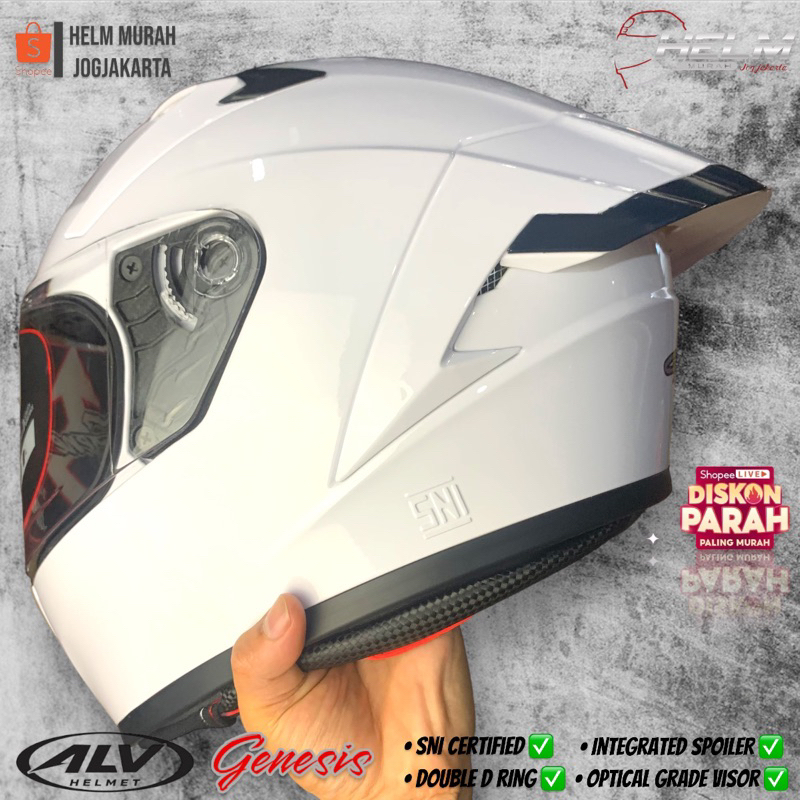 [BISA COD] HELM FULLFACE ALV GENESIS PUTIH RIVAL KYT TTC / TT COURSE