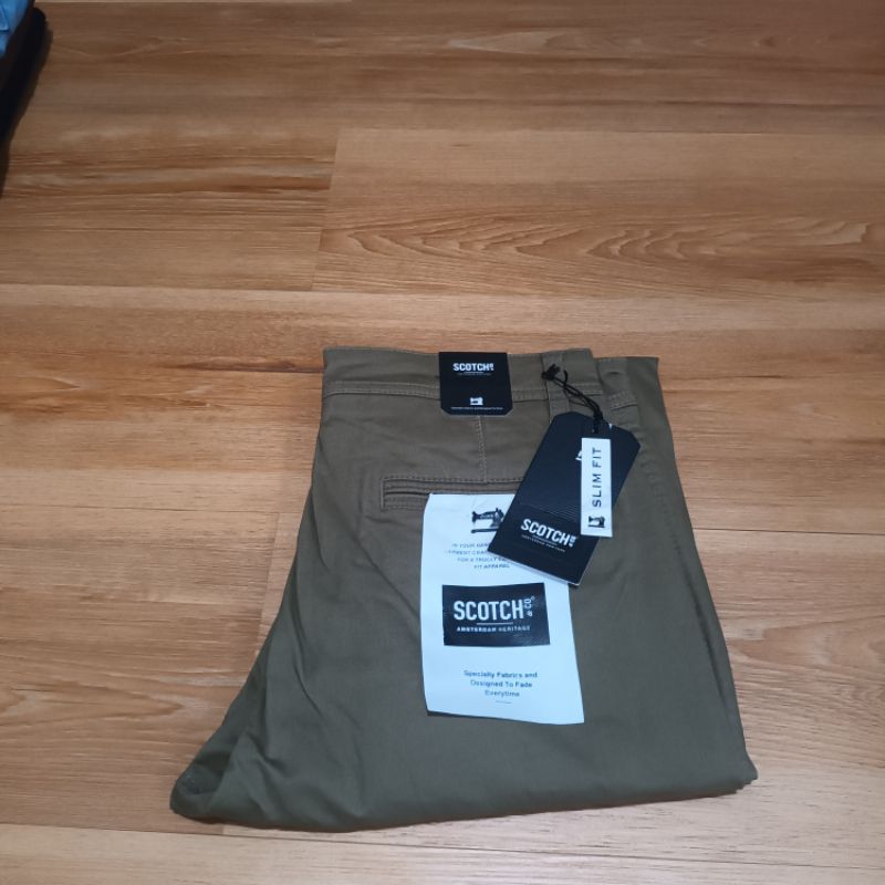 Scotch co CHINOS celana panjang Slim Fit Original 100%