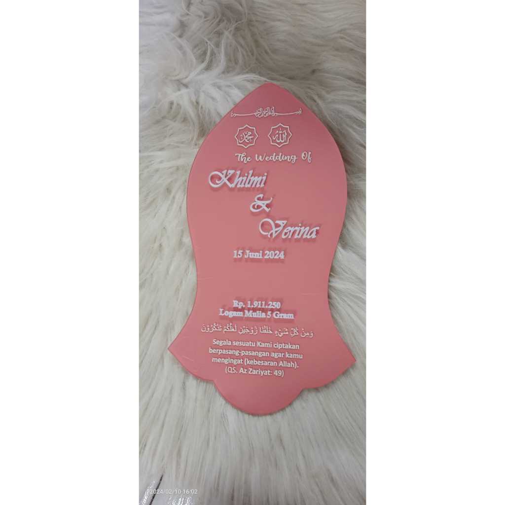 Akrilik Brush Nama Timbul Custom Desain - Warna plat mahar akrilik warna