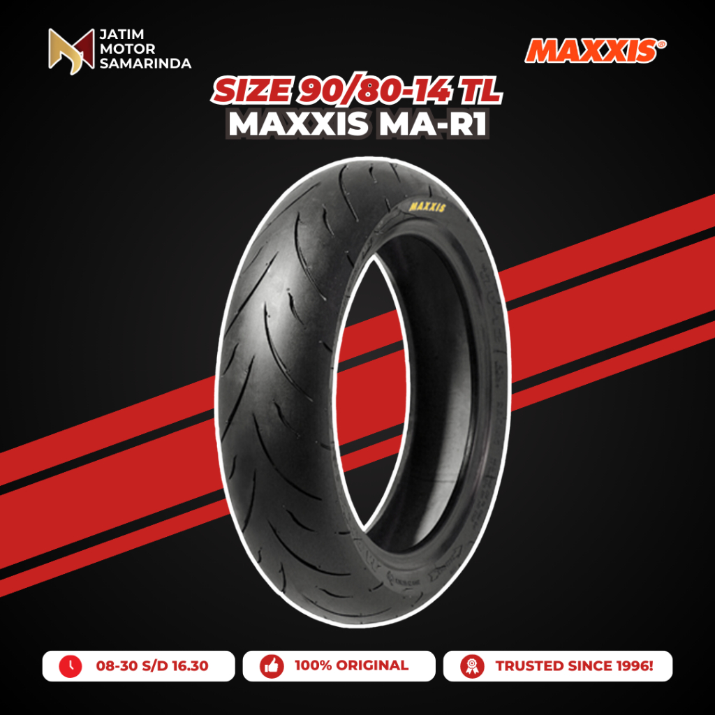 [GRATIS PENTIL] Ban Luar Maxxis MA-R1 Ring 14 90/80 Tubeless TL Original