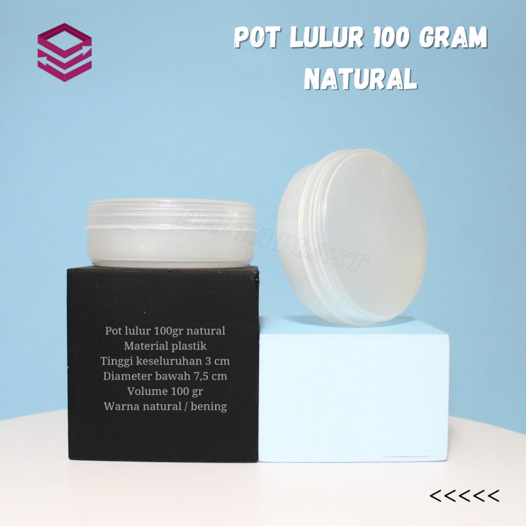 Pot lulur 100 gr bening / Wadah lulur 100 gr / Pot pomade 100 gr