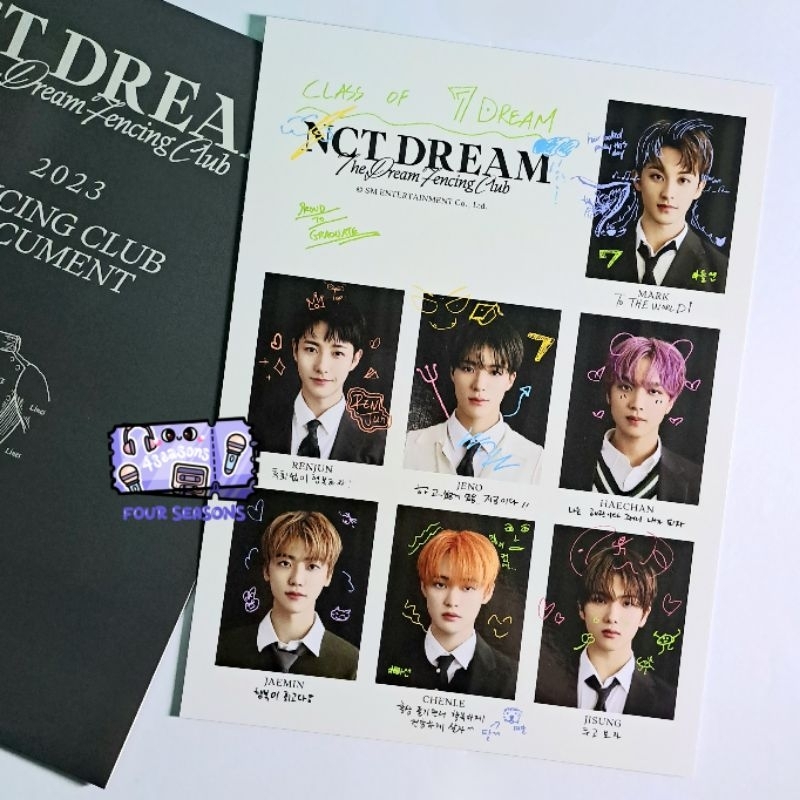 [CLEARANCE SALE] SHARING FENCING CLUB DOCUMENT NCT DREAM SEASONS GREETING 2023 SG23 (YEARBOOK MESSAG