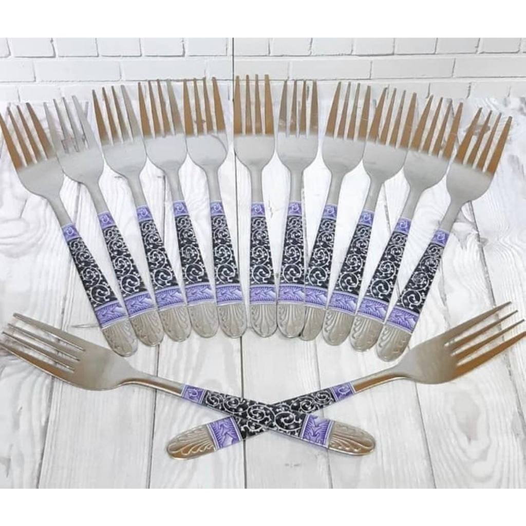 Garpu Lusinan - Lusinan Garpu Batik Stainless - Garpu Makan Motif Batik