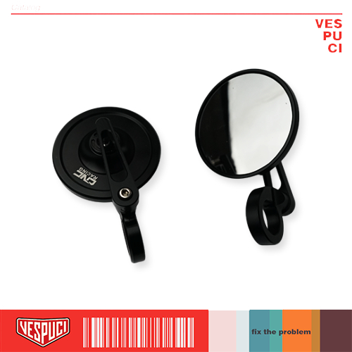 Bar end Spion Jalu CNC Model Moto Gadget 2 in 1 - Bulat Naked Vespa Matic Matik Metik Sprint Primave