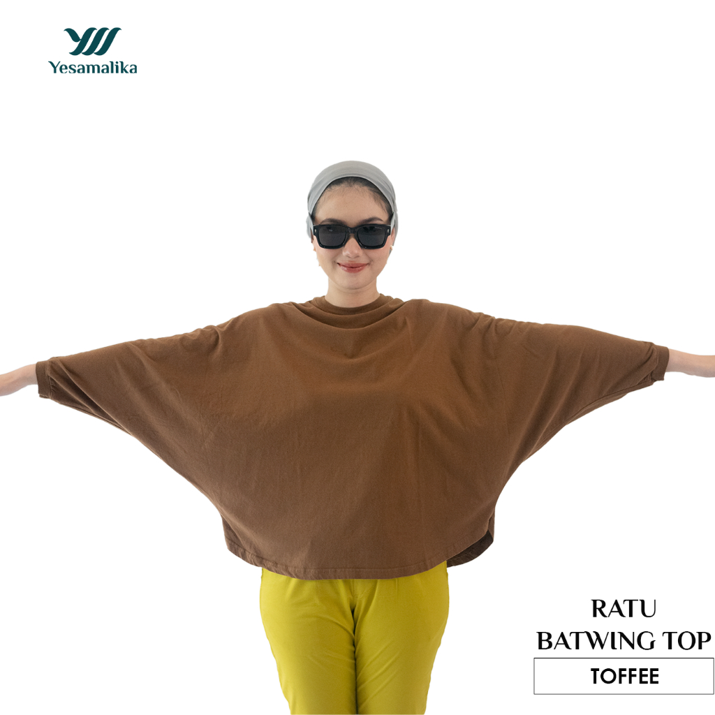 	 YESAMALIKA RATU BATWING TOP | Baju Atasan Kaos Wanita Bahan Cotton Combed 30s | All size reguler dan Big size jumbo	