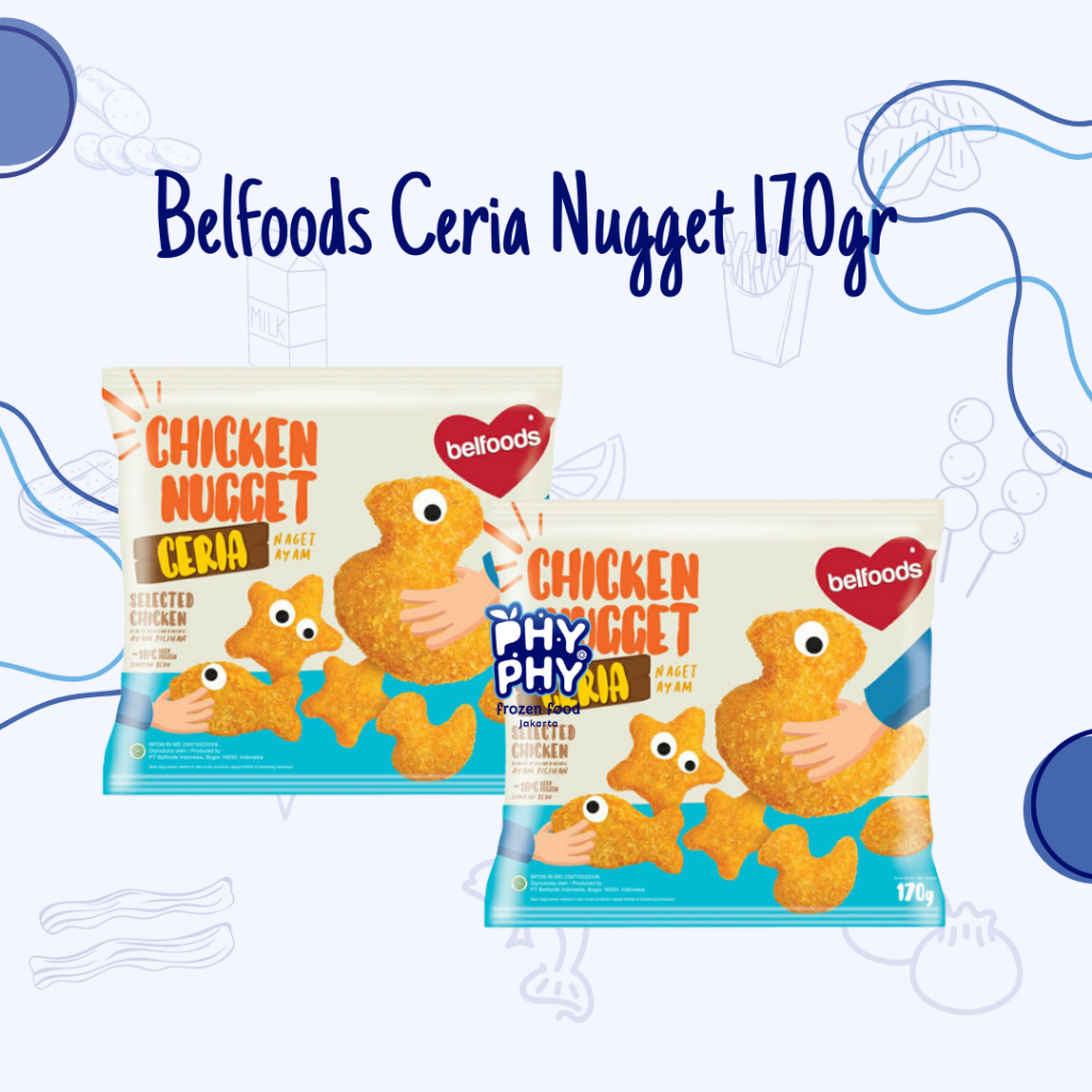 

Belfoods Ceria Nugget 170gr, 500gr / Nugget Karakter / Nugget Ayam / Praktis