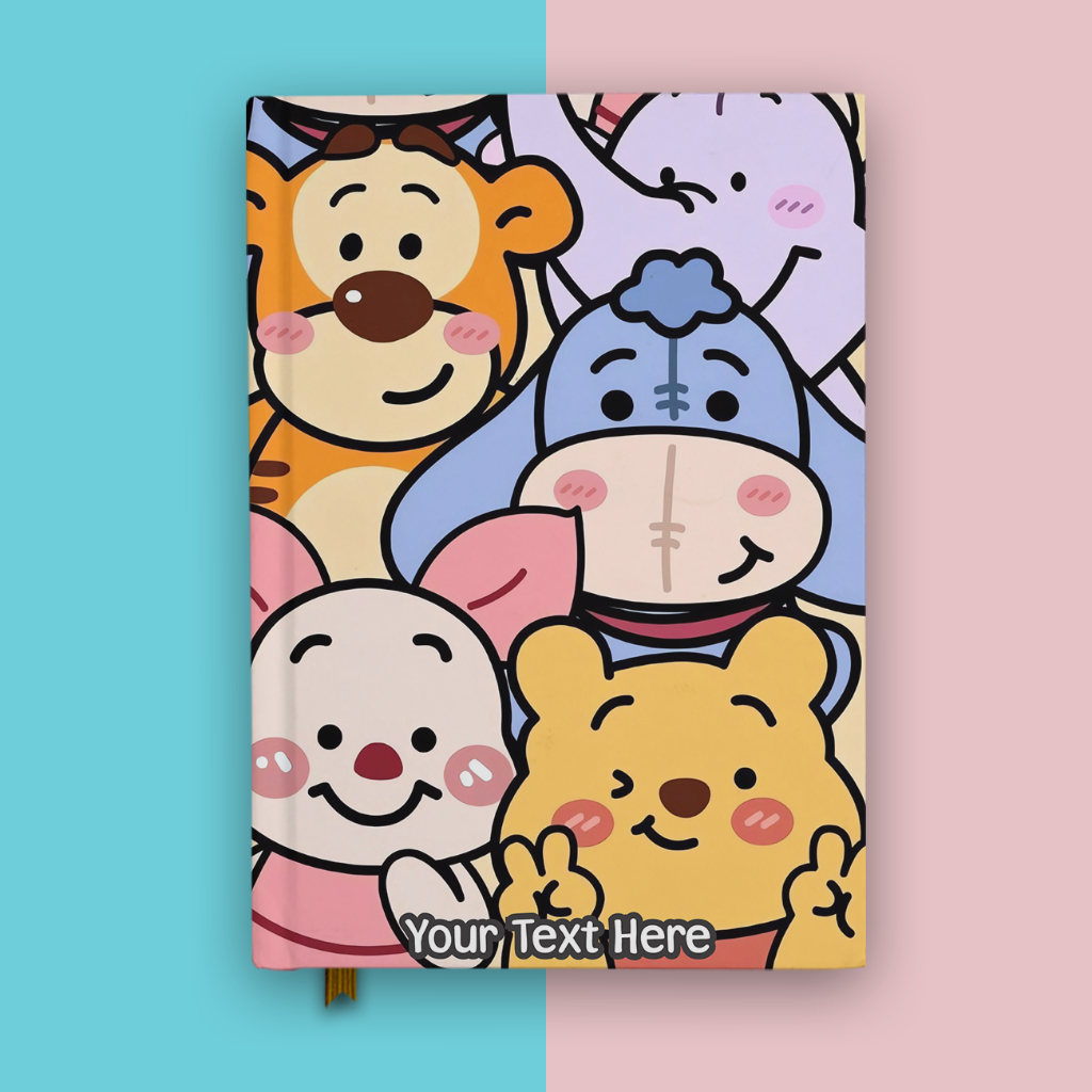

Buku Catatan Notebook Winnie The Pooh 8 Cartoon Custom Nama Jurnal Diary Notes Hardcover